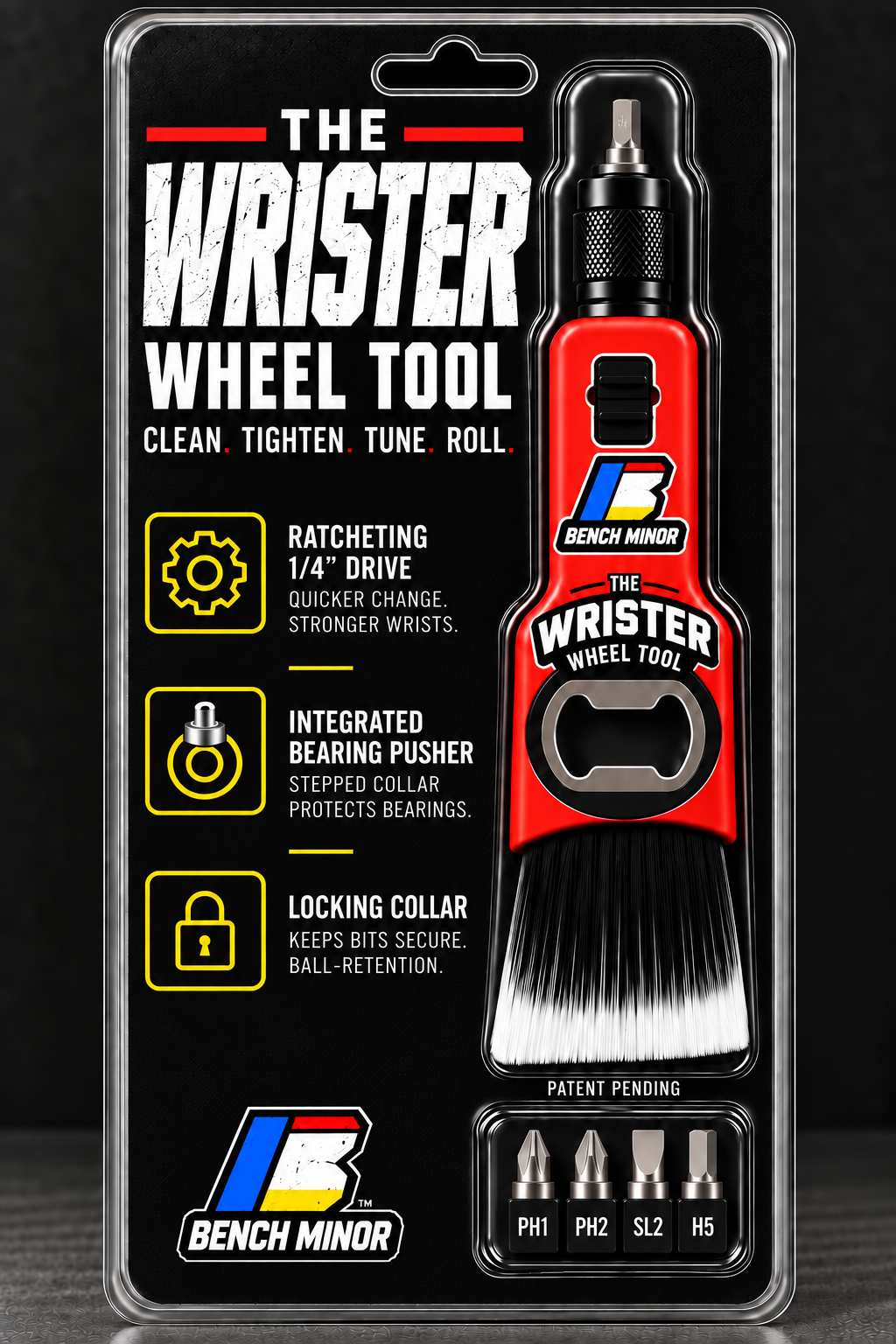 The Wrister wheel tool in Bench Minor retail packaging